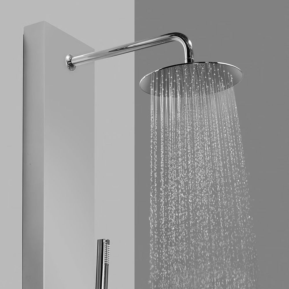 Panel dus GOODHOME Tanvia, hidromasaj, baterie monocomanda, 120 cm, gri