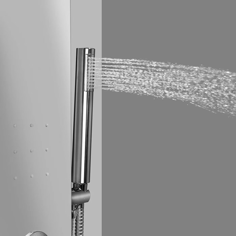 Panel dus GOODHOME Tanvia, hidromasaj, baterie monocomanda, 120 cm, gri