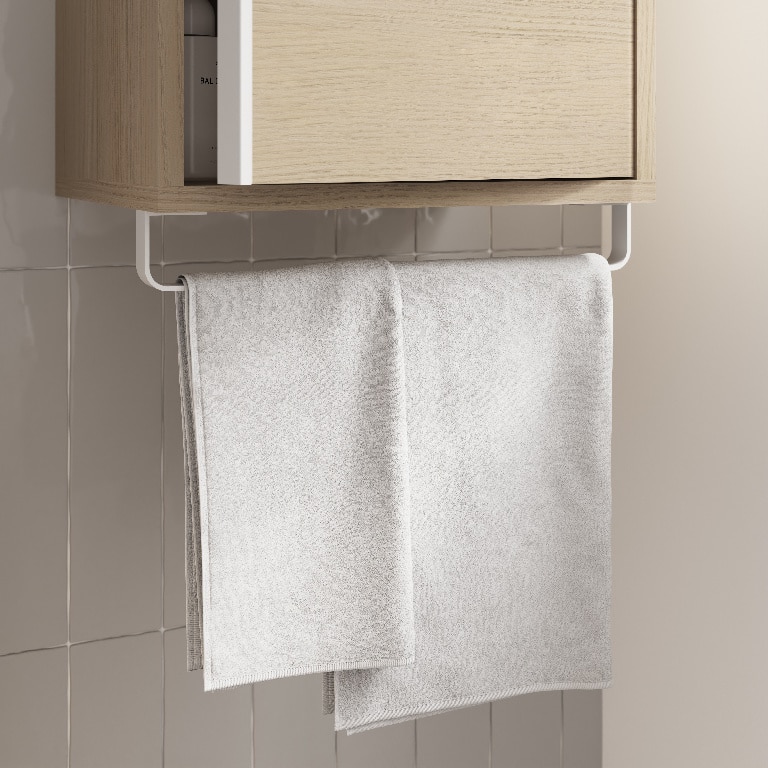Dulap coloana pentru baie GOODHOME Maza, 30 x 115 x 36 cm, suspendata, PAL SI HDF, maro