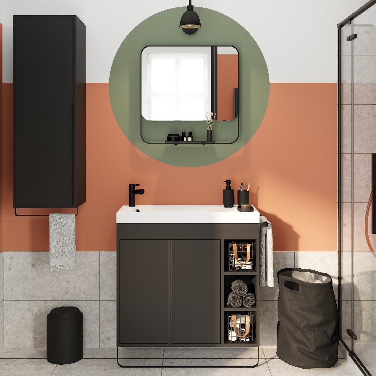 Masca lavoar GoodHome Maza, suspendata, 85 x 36 x 82 cm, negru