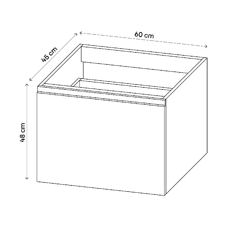 Baza pentru lavoar, suspendata, Alb, 60 x 48 cm  GoodHome LEVANNA