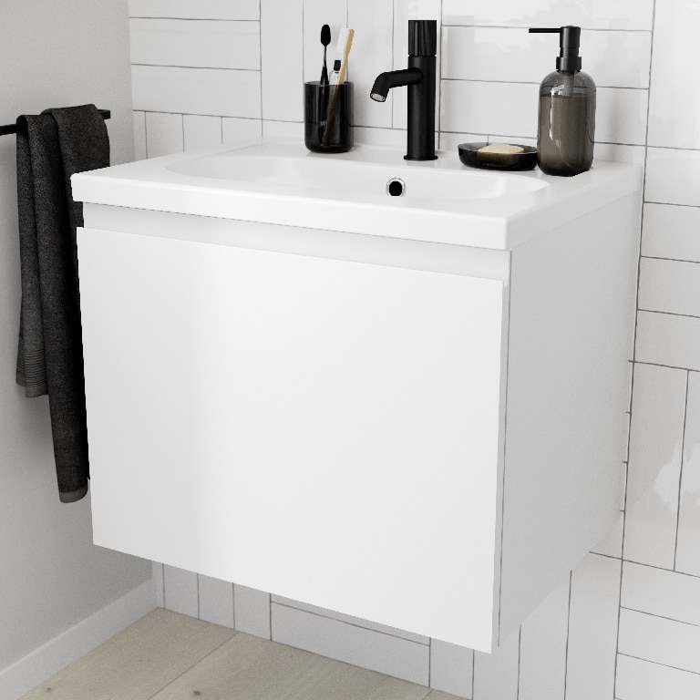 Baza pentru lavoar, suspendata, Alb, 60 x 48 cm  GoodHome LEVANNA