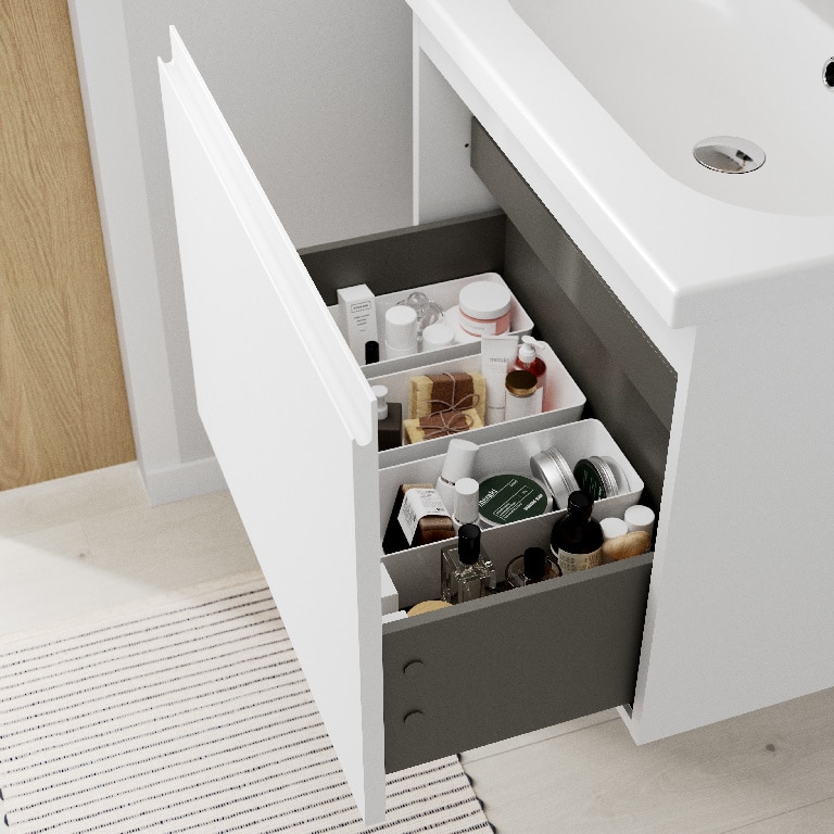 Baza pentru lavoar, suspendata, Alb, 60 x 48 cm  GoodHome LEVANNA