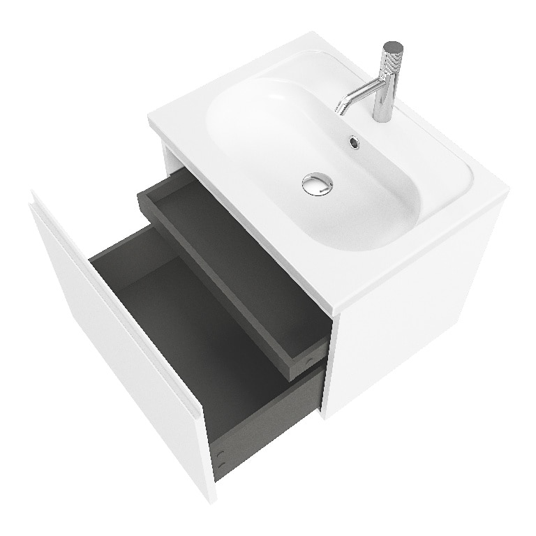 Baza pentru lavoar, suspendata, Alb, 60 x 48 cm  GoodHome LEVANNA