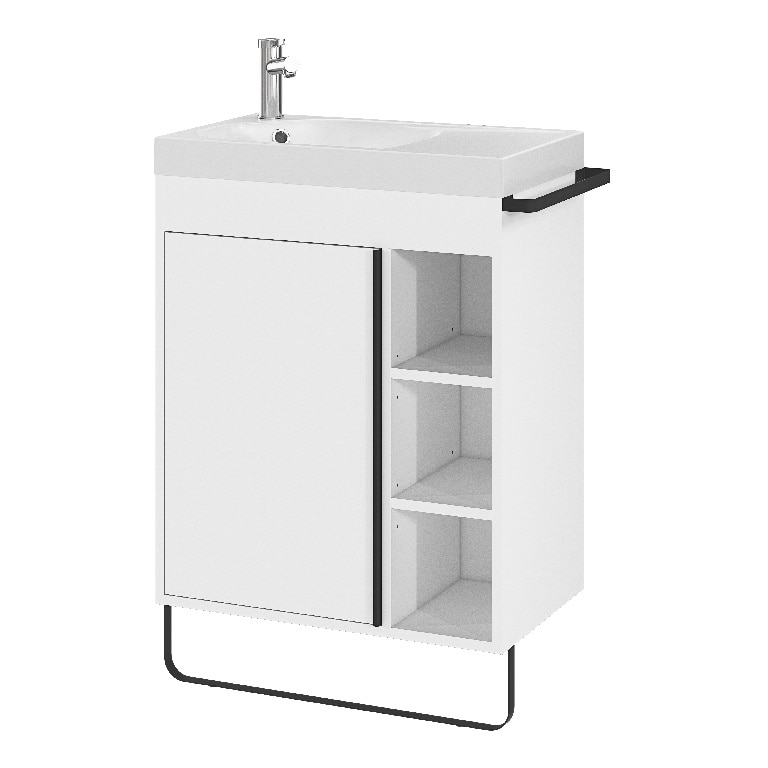 Lavoar baie GOODHOME Maza, rasina, 60.4 x 36.2 cm, alb