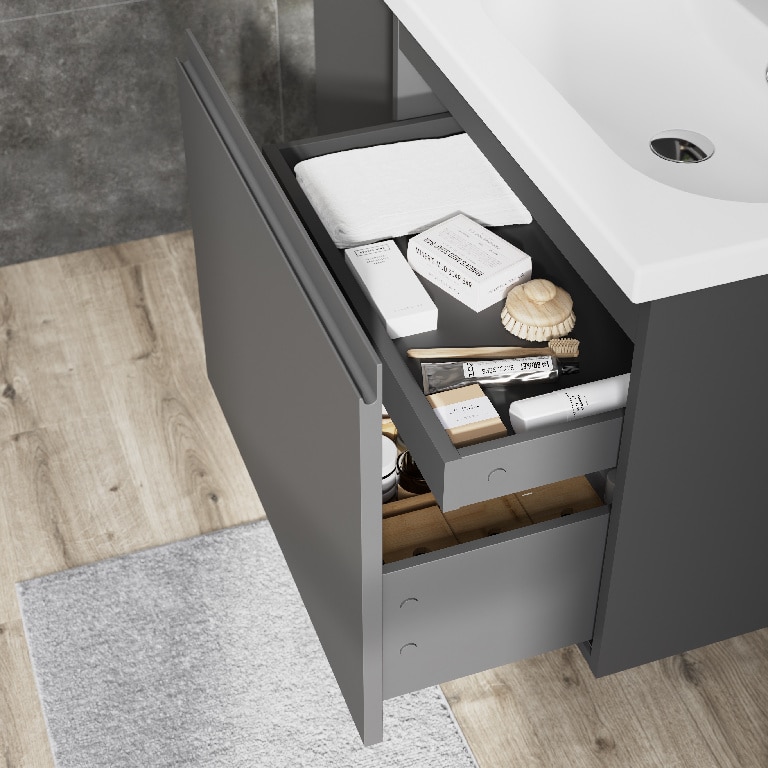 Masca lavoar GoodHome Levanna, suspendata, 60 x 45 x 48 cm, gri