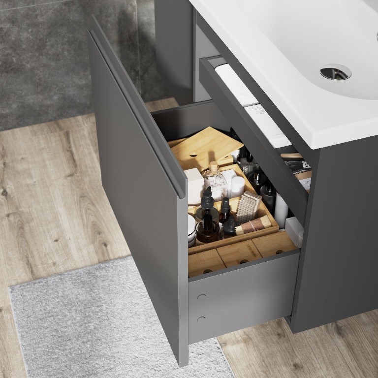 Masca lavoar GoodHome Levanna, suspendata, 60 x 45 x 48 cm, gri