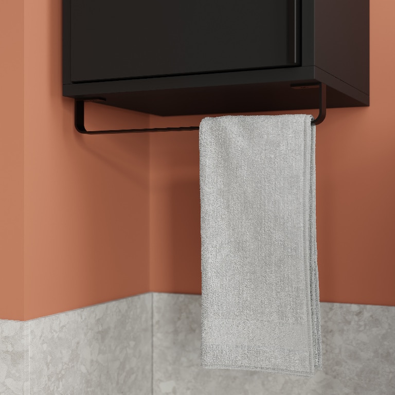 Coloana baie suspendata, negru, 30 x 115 x 36 cm  GoodHome Maza