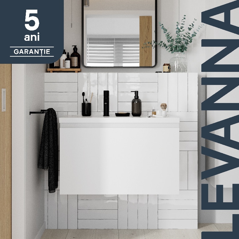 Baza pentru lavoar, suspendata, Alb, 80 x 48 cm  GoodHome LEVANNA