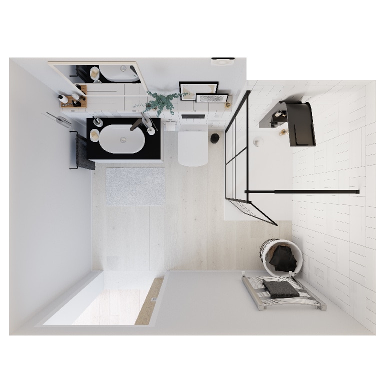 Baza pentru lavoar, suspendata, Alb, 80 x 48 cm  GoodHome LEVANNA