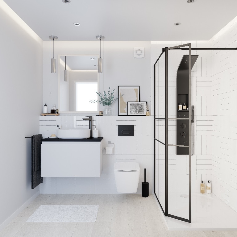 Baza pentru lavoar, suspendata, Alb, 80 x 48 cm  GoodHome LEVANNA