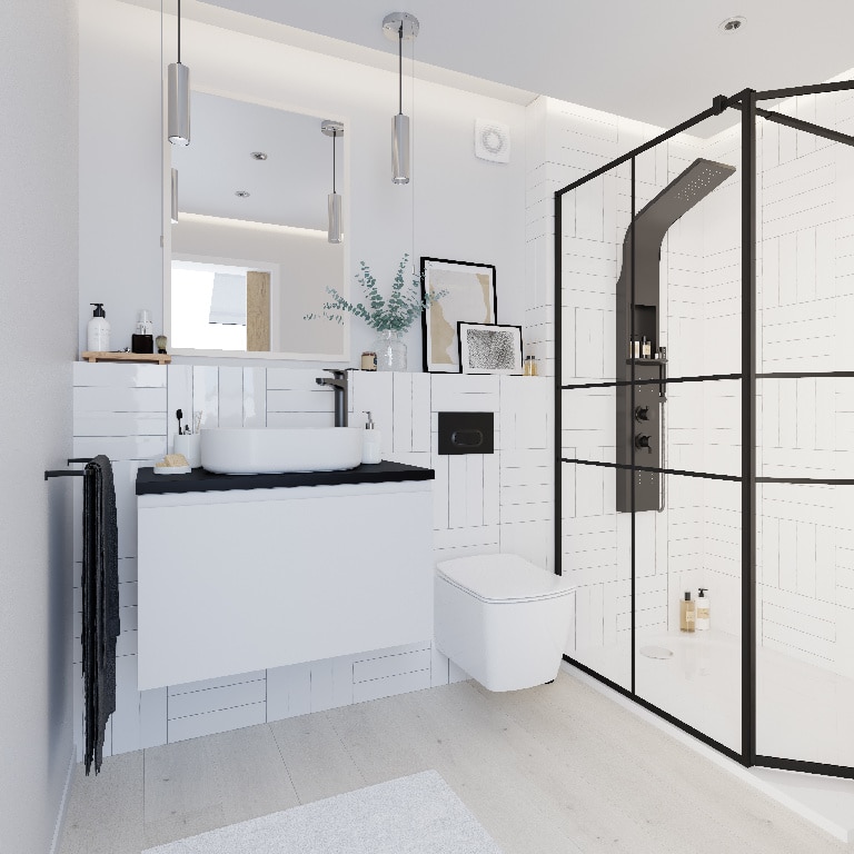 Baza pentru lavoar, suspendata, Alb, 80 x 48 cm  GoodHome LEVANNA