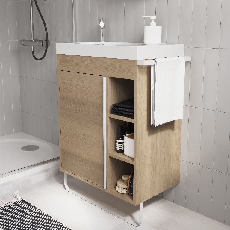 Masca lavoar GoodHome Maza, suspendata, 65 x 36 x 82 cm, natur