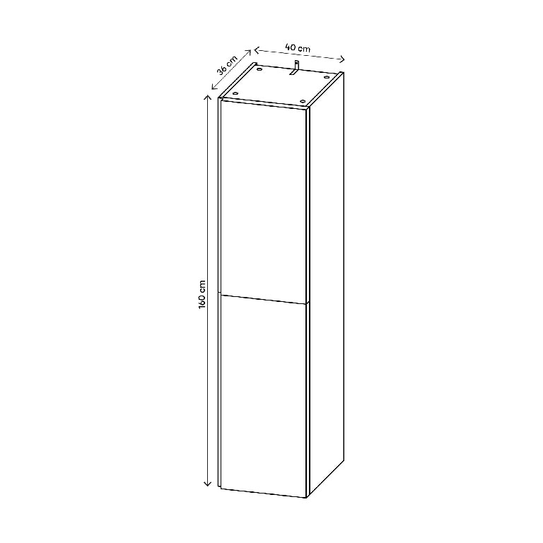 Coloana baie suspendata, alb, 40 x 160 x 36 cm  GoodHome Levanna