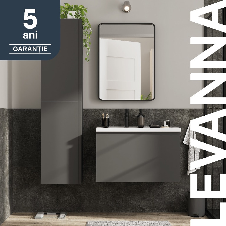 Baza pentru lavoar, suspendata, Gri, 80 x 48 cm  GoodHome LEVANNA