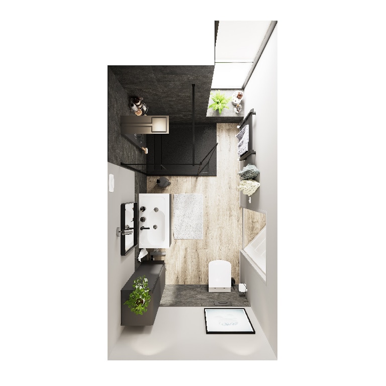 Baza pentru lavoar, suspendata, Gri, 80 x 48 cm  GoodHome LEVANNA