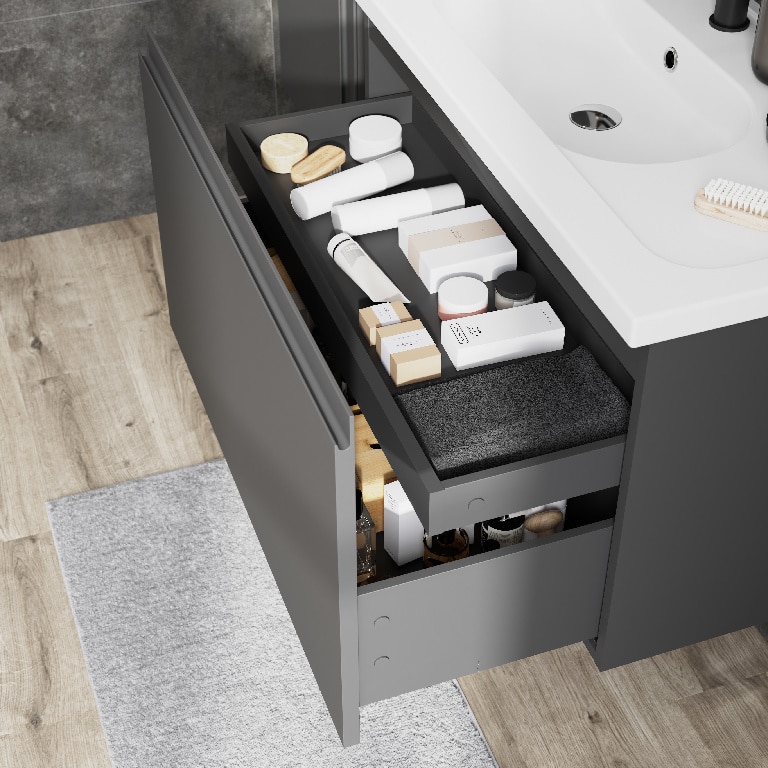 Baza pentru lavoar, suspendata, Gri, 80 x 48 cm  GoodHome LEVANNA