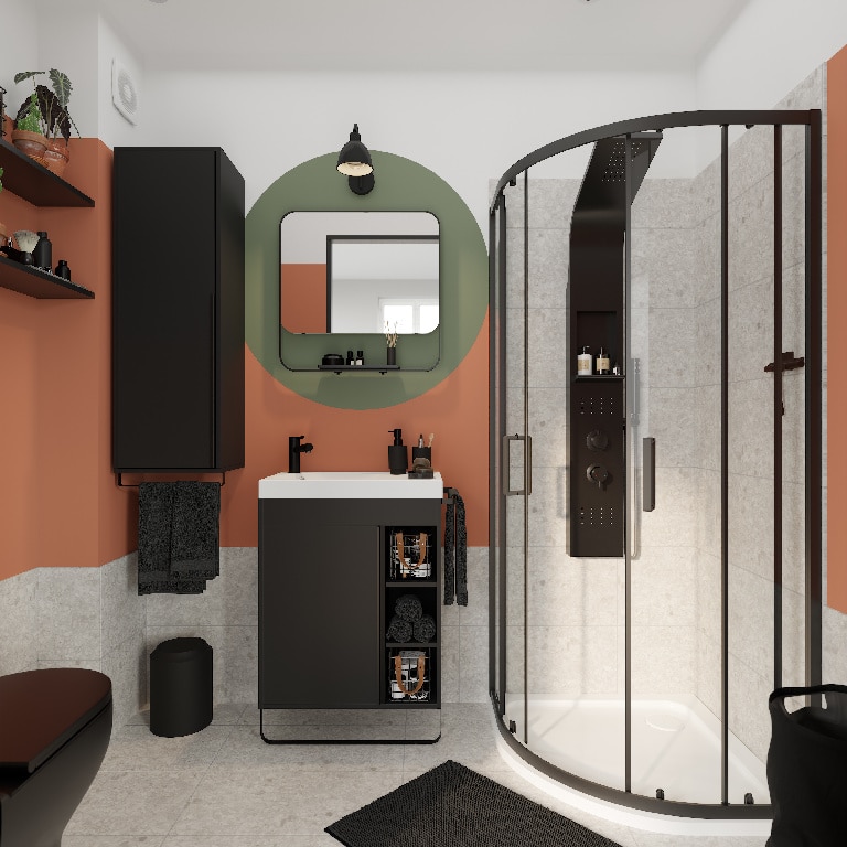 Masca lavoar GoodHome Maza, suspendata, 65 x 46 x 82 cm, negru