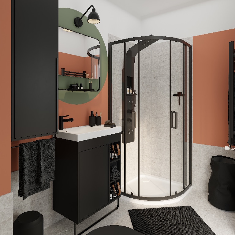 Masca lavoar GoodHome Maza, suspendata, 65 x 46 x 82 cm, negru