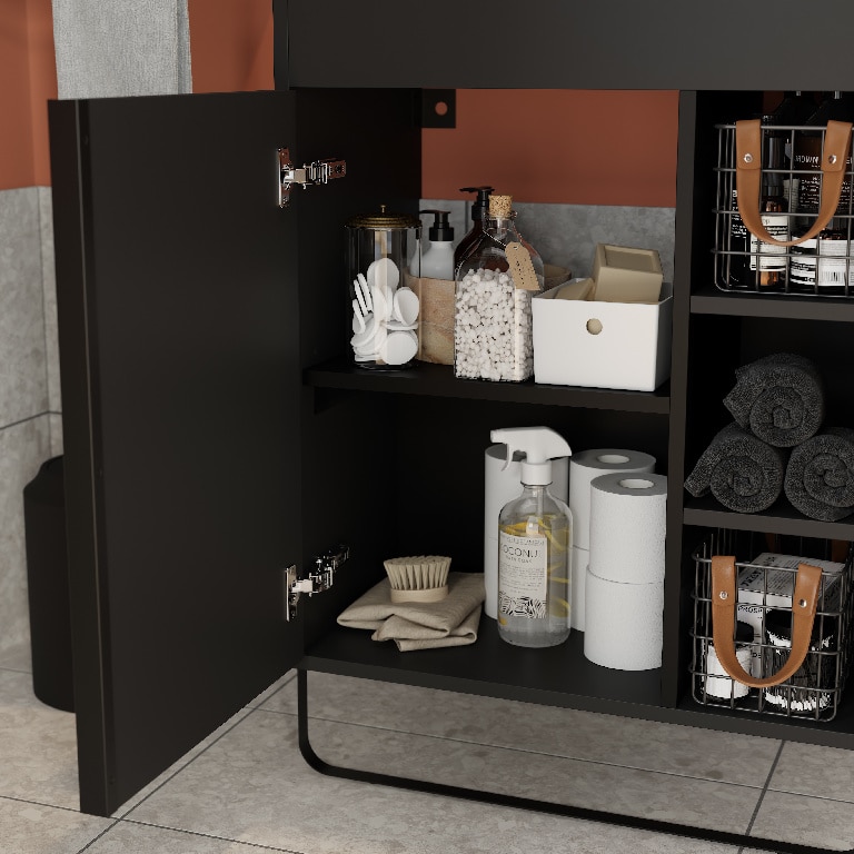 Masca lavoar GoodHome Maza, suspendata, 65 x 46 x 82 cm, negru