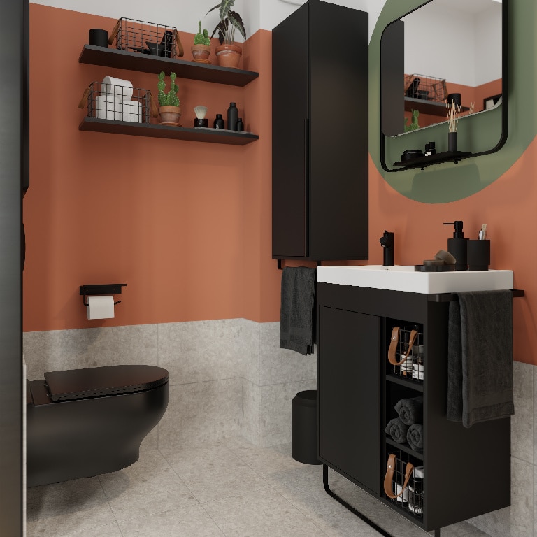 Masca lavoar GoodHome Maza, suspendata, 65 x 46 x 82 cm, negru