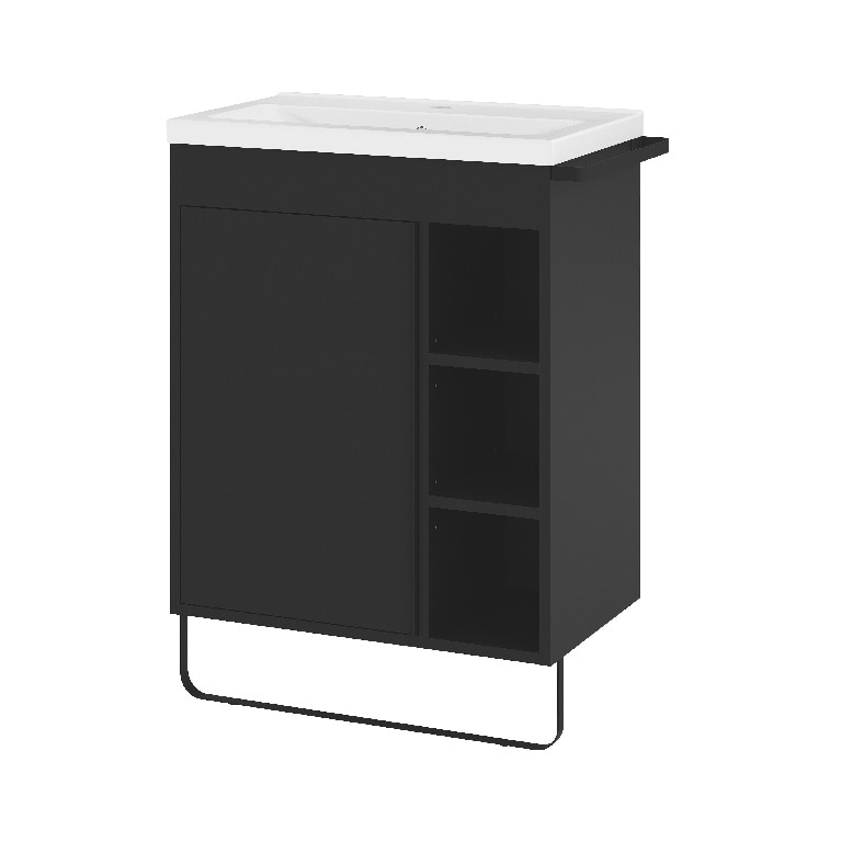 Masca lavoar GoodHome Maza, suspendata, 65 x 46 x 82 cm, negru