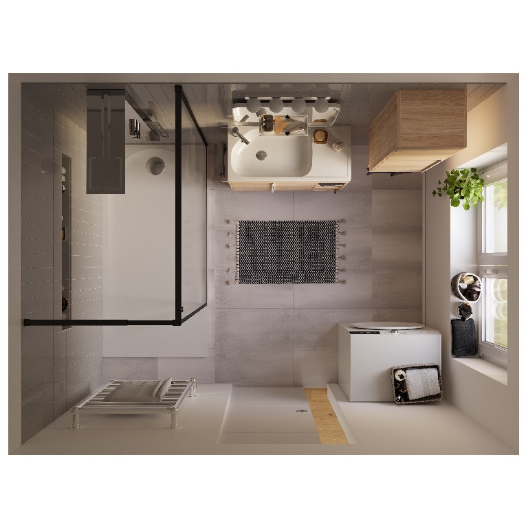 Baza pentru lavoar, suspendata, Natur, 85 x 82 cm  GoodHome MAZA