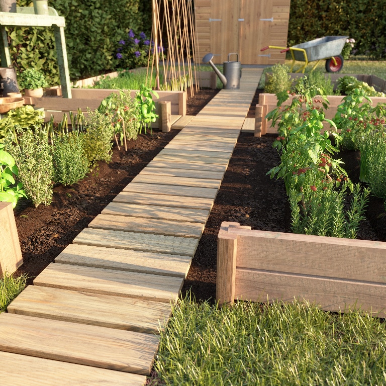 Traversa din lemn pentru gradina, lemn-natural, 200 x 40 cm  Sauda