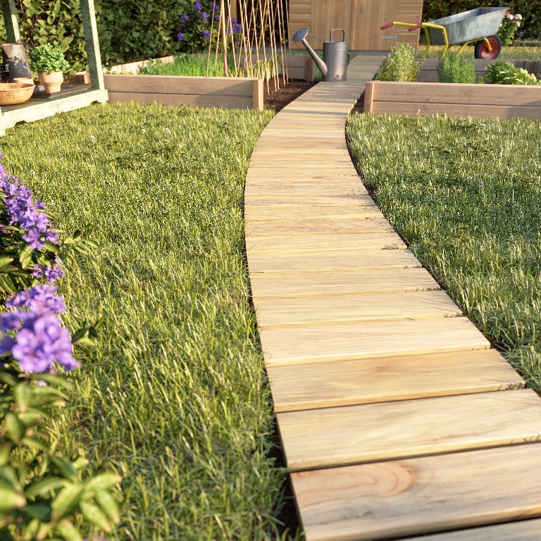 Traversa din lemn pentru gradina, lemn-natural, 200 x 40 cm  Sauda