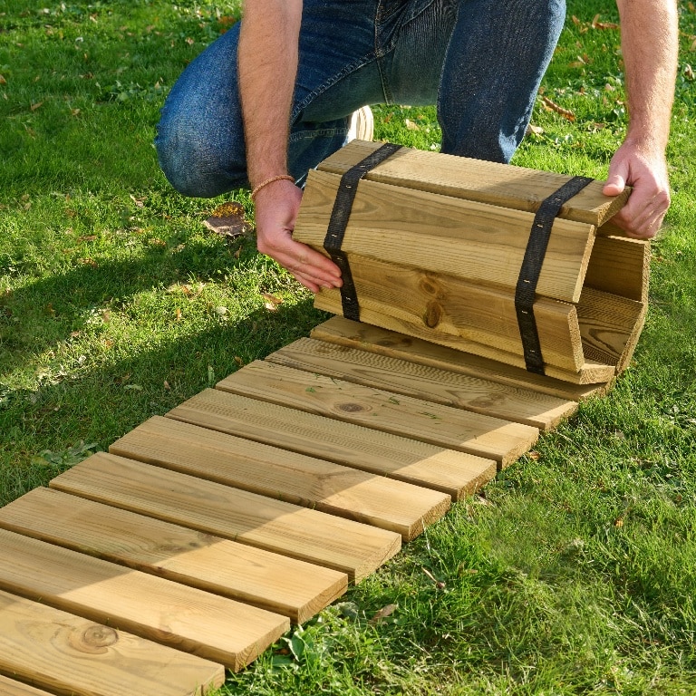 Traversa din lemn pentru gradina, lemn-natural, 200 x 40 cm  Sauda