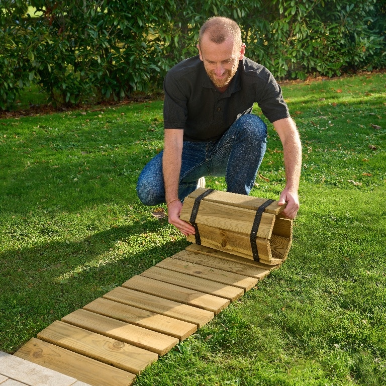 Traversa din lemn pentru gradina, lemn-natural, 200 x 40 cm  Sauda