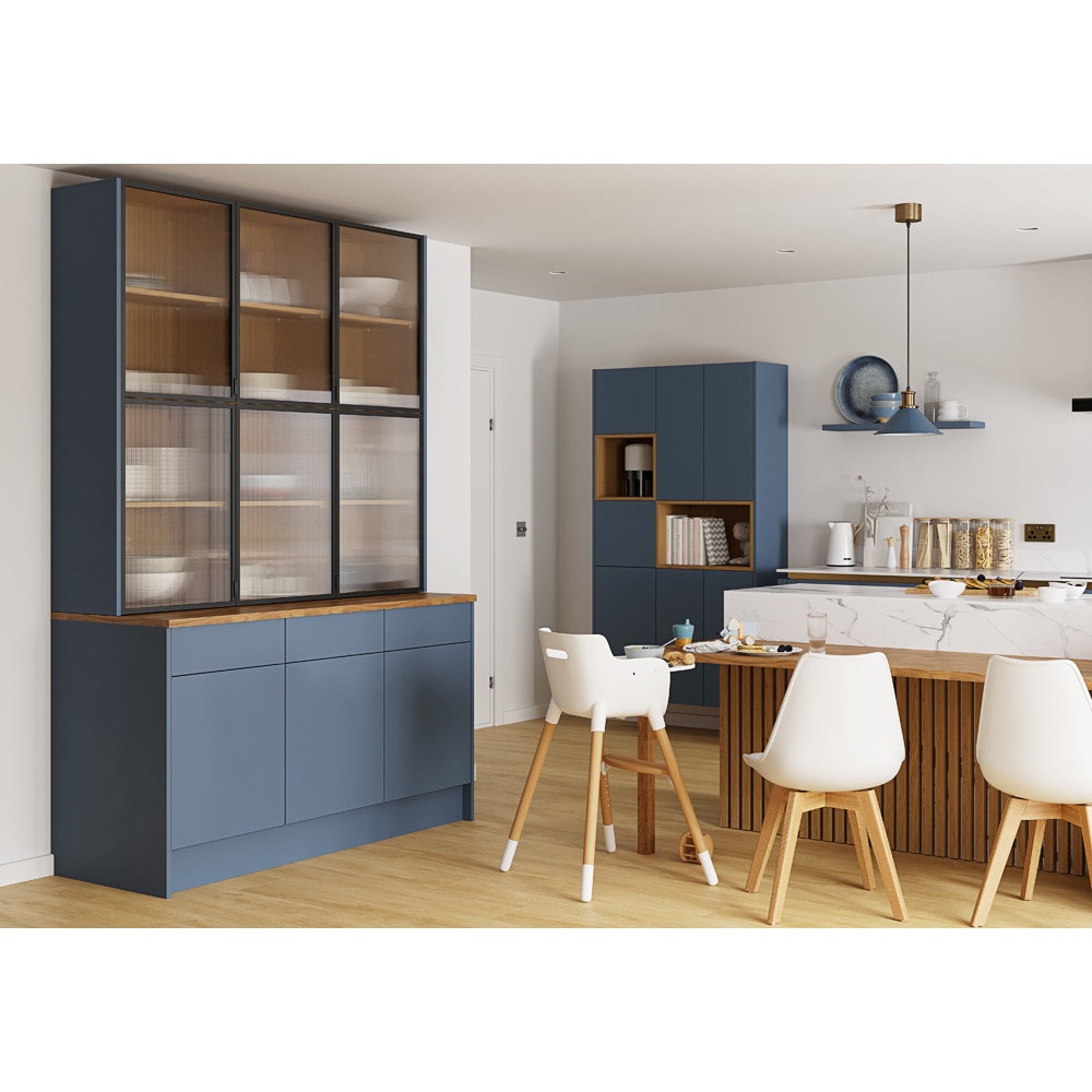 Front usa GOODHOME Alisma, MDF, 30 x 34 x 1.8 cm, albastru mat