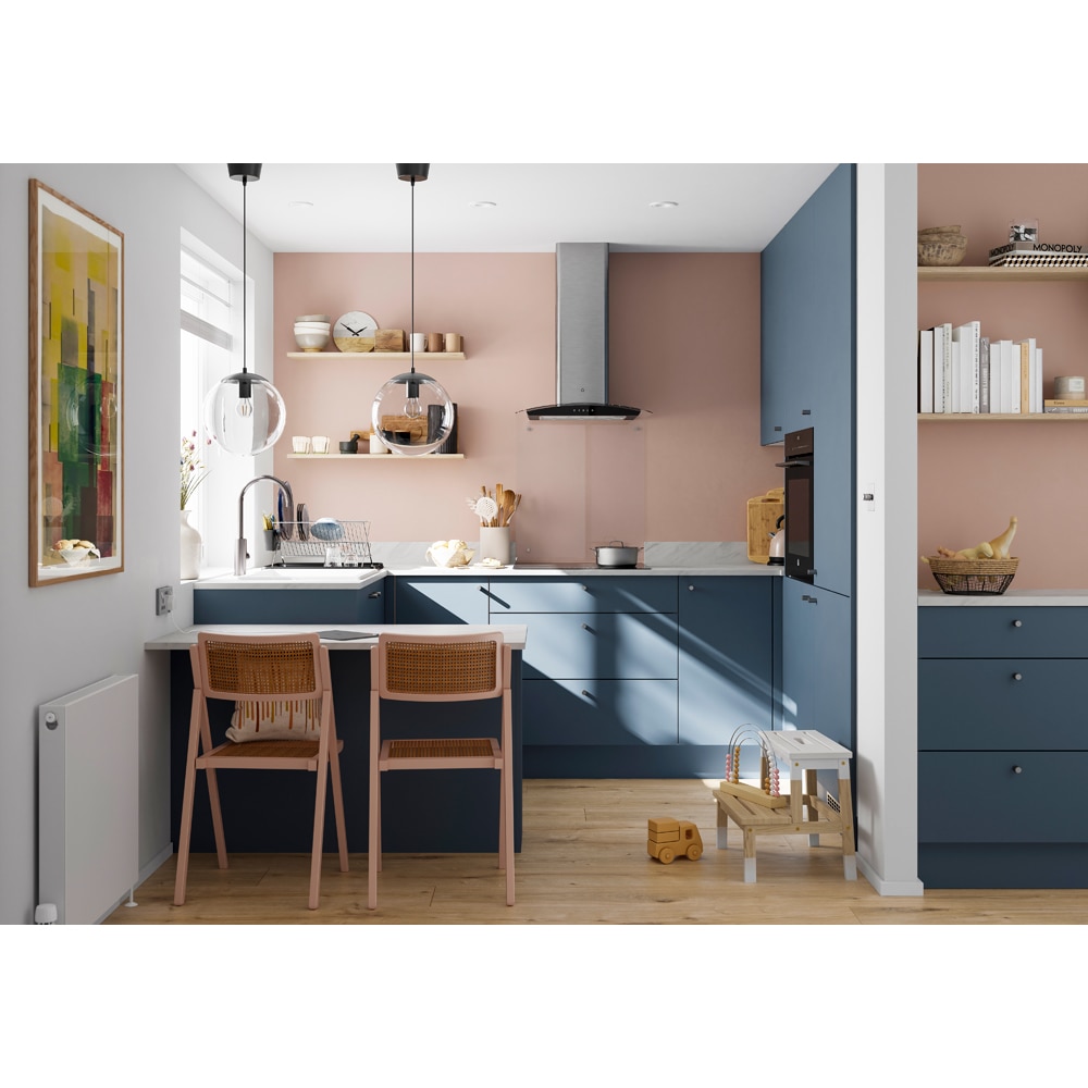 Front usa GOODHOME Alisma, MDF, 30 x 34 x 1.8 cm, albastru mat