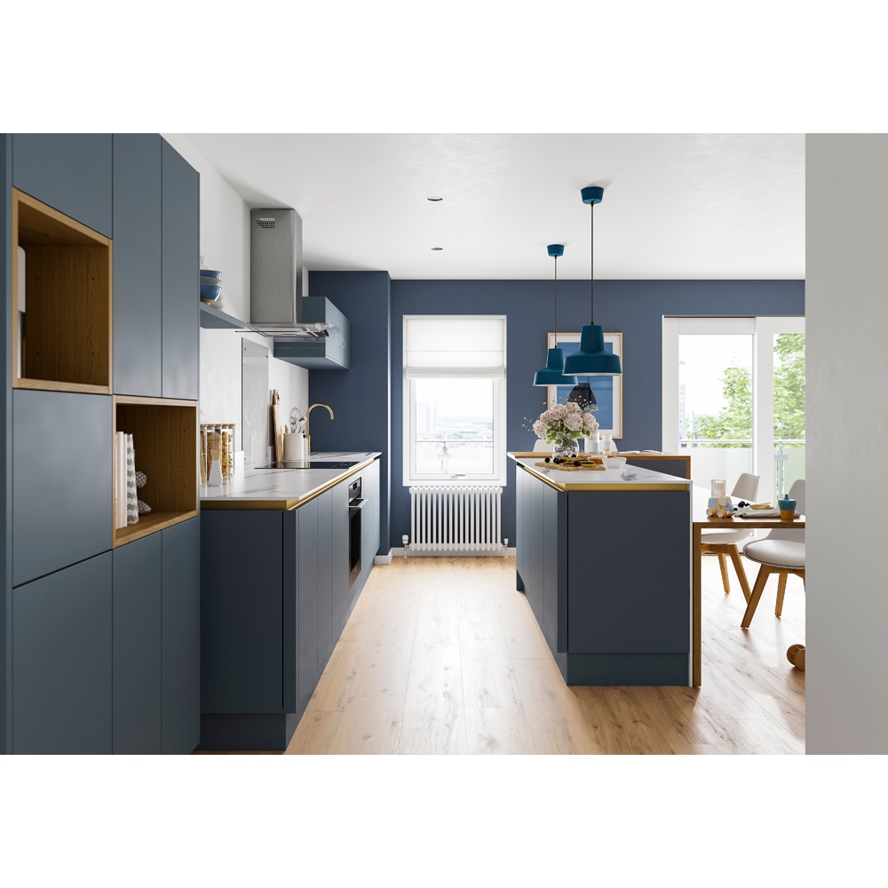 Front usa GOODHOME Alisma, MDF, 30 x 34 x 1.8 cm, albastru mat