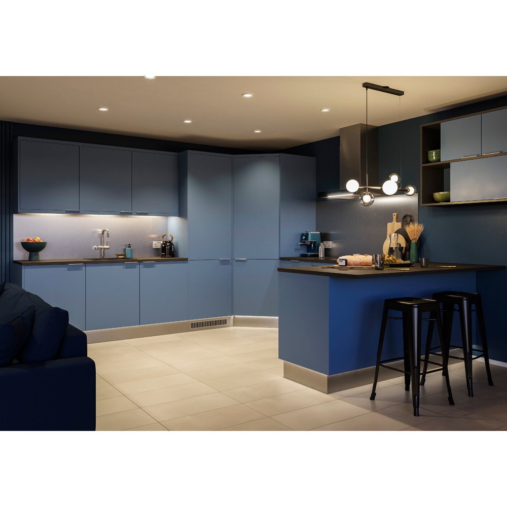 Front usa GOODHOME Alisma, MDF, 30 x 34 x 1.8 cm, albastru mat