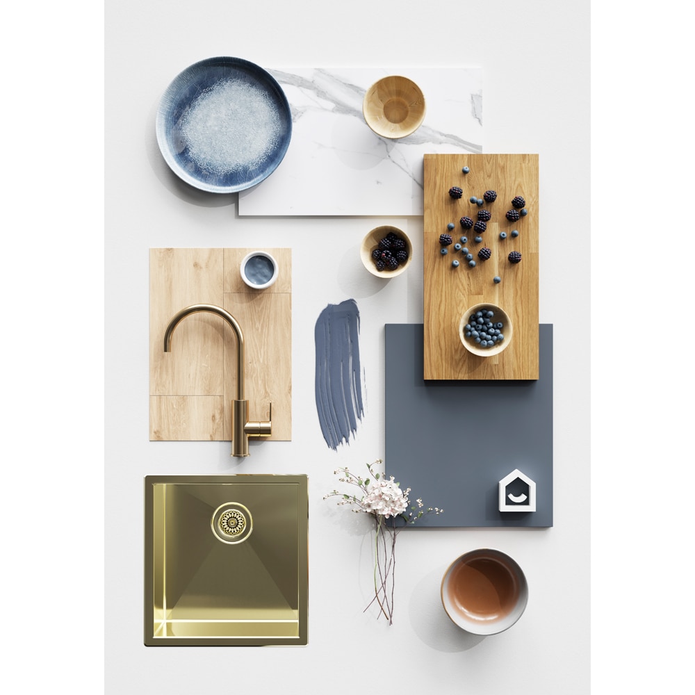 Front usa GOODHOME Alisma, MDF, 30 x 34 x 1.8 cm, albastru mat