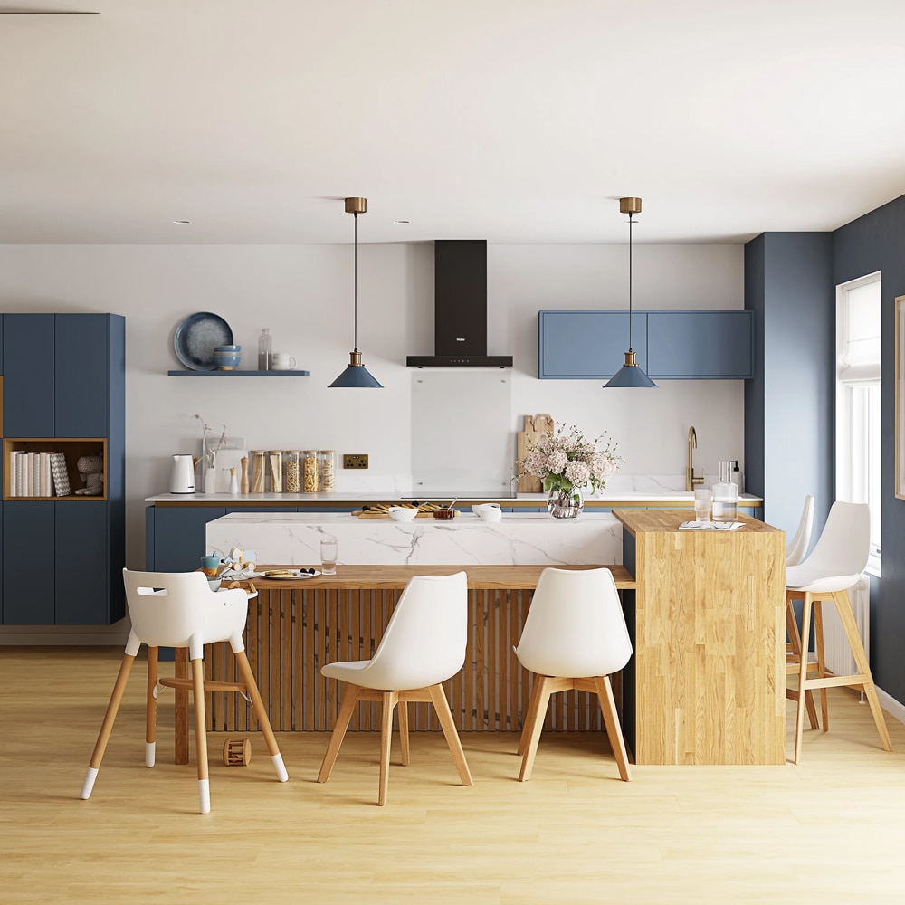 Front usa GOODHOME Alisma, MDF, 40 x 35.6 x 1.8 cm, albastru
