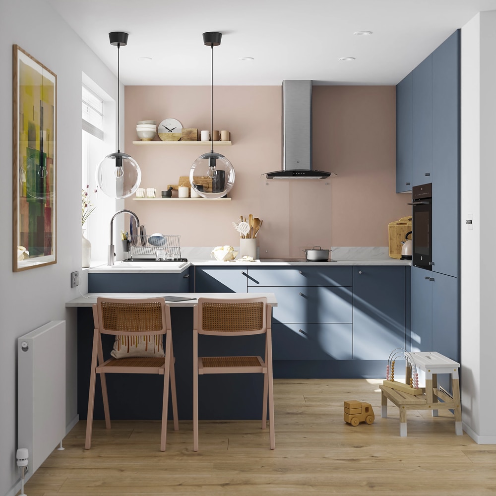 Front usa GOODHOME Alisma, MDF, 25 x 89.5 x 1.8 cm, albastru