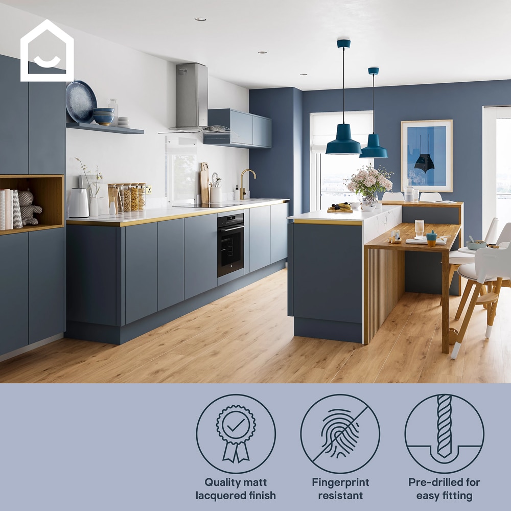 Front usa GOODHOME Alisma, MDF, 25 x 89.5 x 1.8 cm, albastru