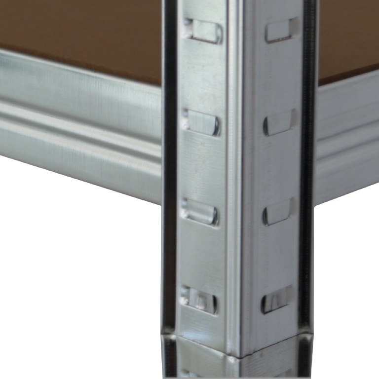 Raft 5 rafturi, 180 x 90 x 40 cm, MDF si otel, argintiu