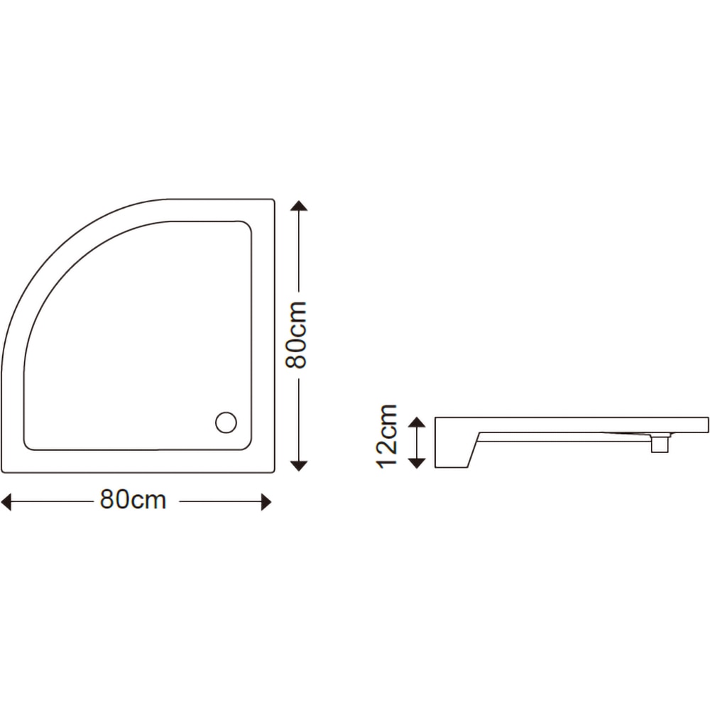 Cabina dus standard Arkell, semirotunda, 80 x 80 x 192 cm, sticla securizata 4mm, profil crom