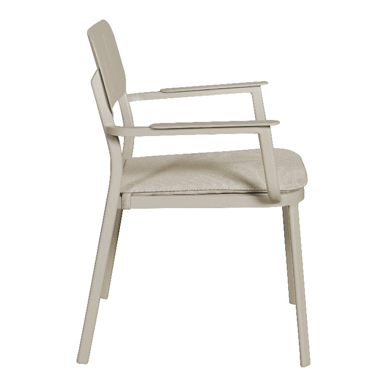 Scaun de gradina Santacruz, bej, metalic, 59.7 x 82.6 x 59.2 cm, perna inclusa