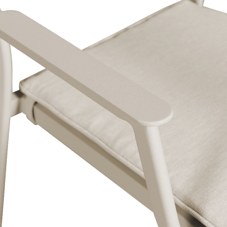 Scaun de gradina Santacruz, bej, metalic, 59.7 x 82.6 x 59.2 cm, perna inclusa