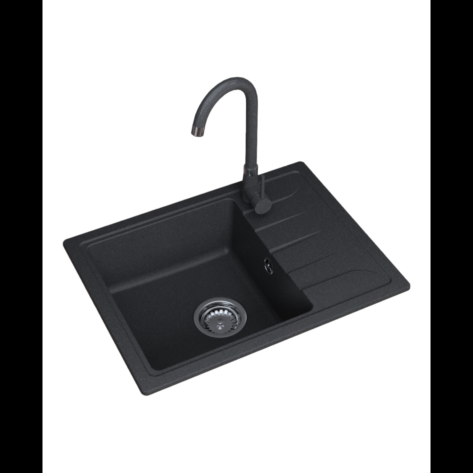 Set chiuveta cu baterie bucatarie, negru, 58 x 44 x 15 cm  Gracia