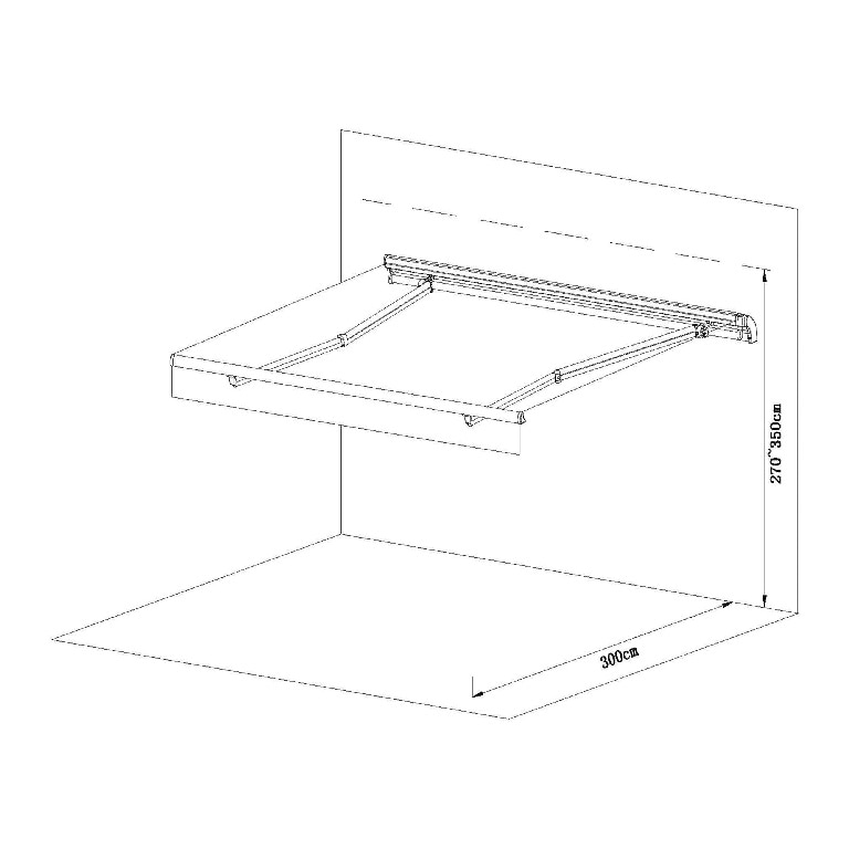 Copertina retractabila manuala, maro, cadru aluminiu, 400 x 300 cm  Blooma