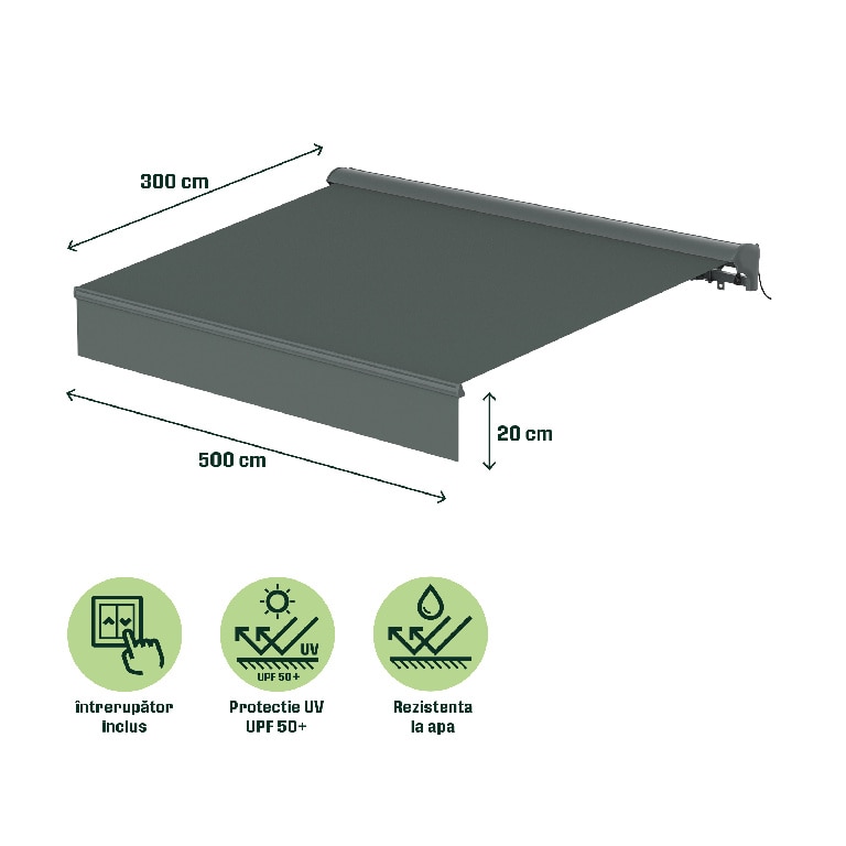 Copertina KLIKSTROM Jagua, 5x3m, gri