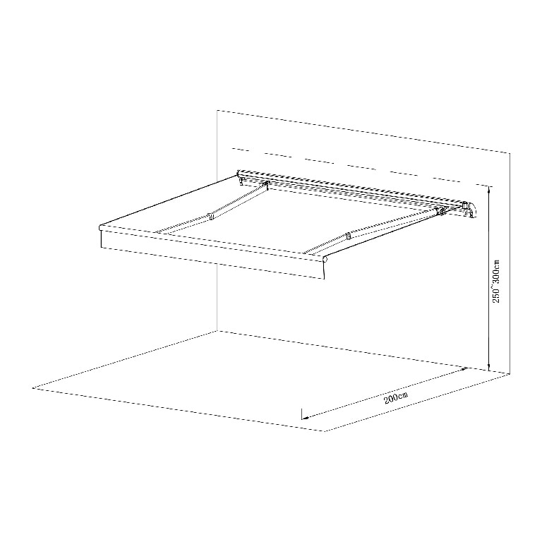 Copertina retractabila manual Blooma Astelia, cadru aluminiu, 300 x 200 cm, maro