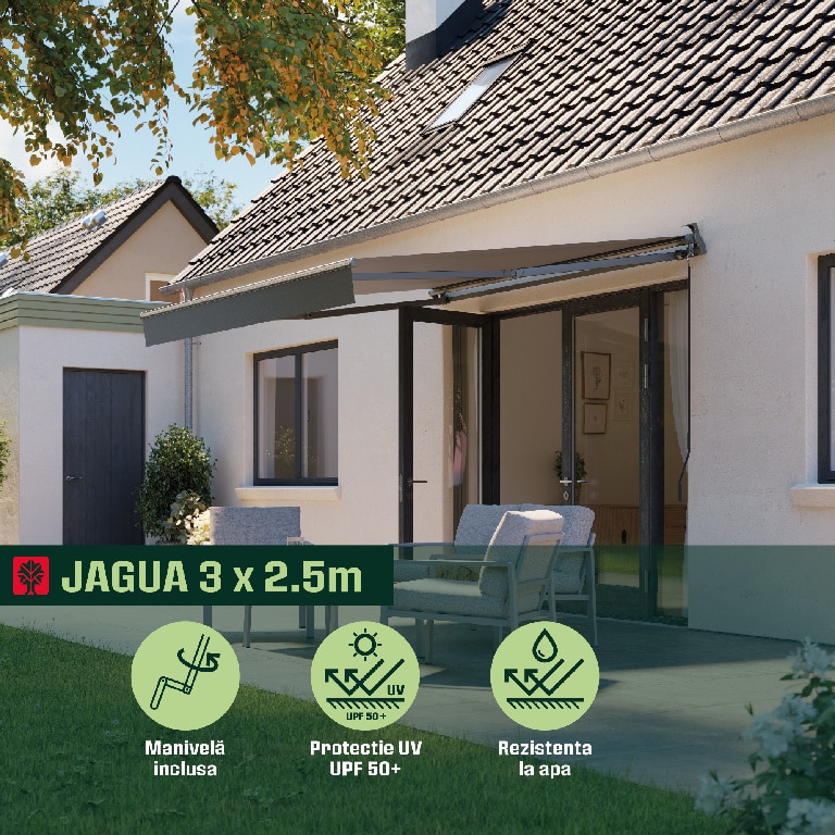 Copertina retractabila manuala, antracit, cadru aluminiu, 292 x 250 cm  Klikstrom