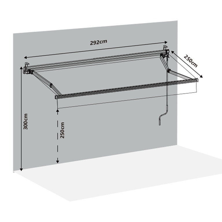 Copertina retractabila manuala, antracit, cadru aluminiu, 292 x 250 cm  Klikstrom