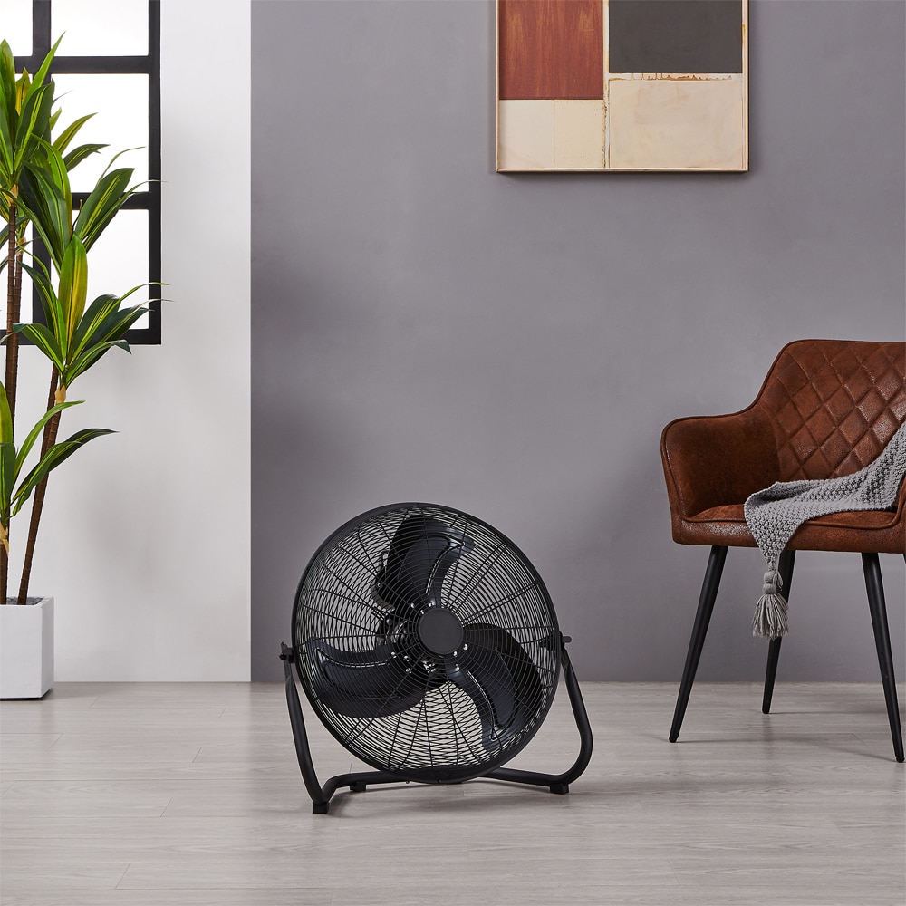 Ventilator de podea, 3 trepte de viteza, D 45 cm, 110W, negru